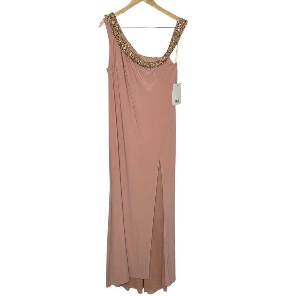 MAC DUGGAL 68163 Embellished Drop Shoulder Jersey Long Gown Dress Rose Pink 14 - Picture 3 of 14